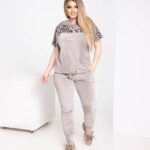 Велюровий костюм Перфорація з коротким рукавом